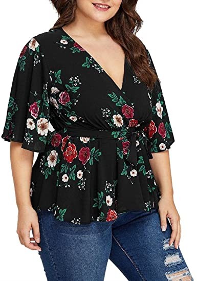 pleated front floral blouson top